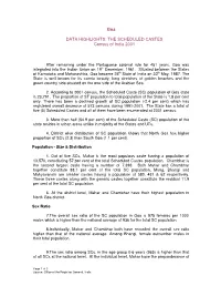 Goa DATA HIGHLIGHTS