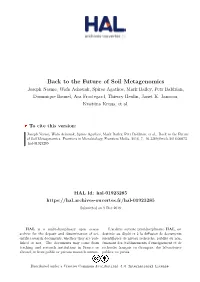 Back to the Future of Soil Metagenomics