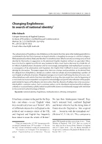 Changing Englishness: in Search of National Identity*