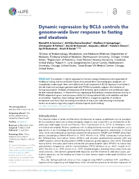 Dynamic Repression by BCL6 Controls the Genome-Wide Liver Response To