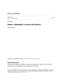 Gideon V. Wainwright: a Lesson in the Obvious