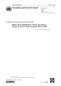 Initial Report Submitted by Guinea Pursuant to Articles 16 and 17 of the Covenant, Due in 1990*