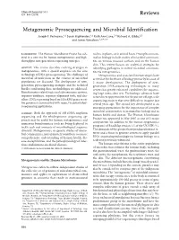 Metagenomic Pyrosequencing and Microbial Identification Reviews
