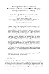 Taming Transactions: Towards Hardware-Assisted Control Flow Integrity Using Transactional Memory