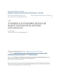 Towards a Sustainable Modular Robot System for Planetary Exploration S