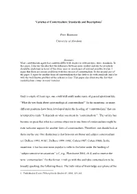 Varieties of Contextualism: Standards and Descriptions1 Peter Baumann