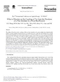 Effect of Biochar on the Cracking of Tar from the Pyrolysis of a Pine Sawdust in a Fixed Bed Reactor Z.Z