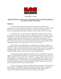 Meat Industry Implemented Important Protocols and Procedures to Protect Its Workforce from the Threats Posed by the Pandemic