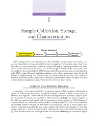 Sample Collection, Storage, and Characterization