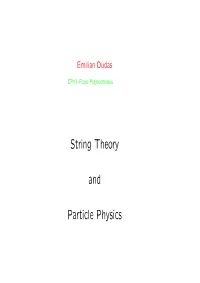 String Theory and Particle Physics