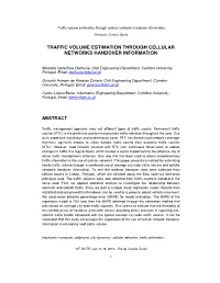 Traffic Volume Estimation Through Cellular Networks Handover Information