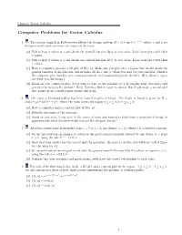 Computer Problems for Vector Calculus