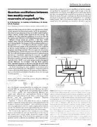 Quantum Oscillations Between Two Weakly Coupled Reservoirs Of