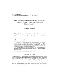 Relation Between the Emotional Conflicts And