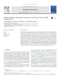 Strong Geographic and Temporal Patterns in Conservation Status of North MARK American Bats