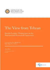 The View from Tehran