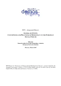 WP5 – Global Activists. Conceptions and Practices of Democracy in The