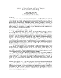ASNE “A Vision of Directed Energy Weapons in the Future”