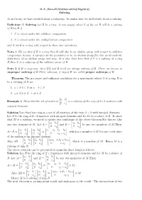 B.A.,Sem-II,Mathematics(Algebra) Subring As in Group, We Have