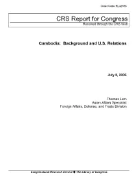 Cambodia: Background and U.S