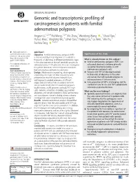 Genomic and Transcriptomic Profiling of Carcinogenesis in Patients With