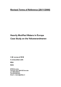 Heavily Modified Water Bodies (HMWB)