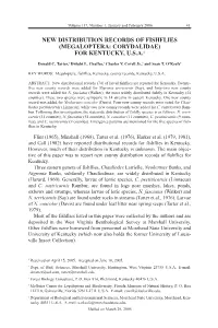 New Distribution Records of Fishflies (Megaloptera: Corydalidae) for Kentucky, U.S.A.1