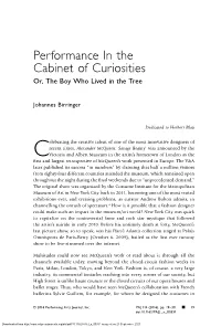 Performance in the Cabinet of Curiosities Or, the Boy Who Lived in the Tree