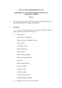 (Proscribed Organisations) (Amendment) Order 2005