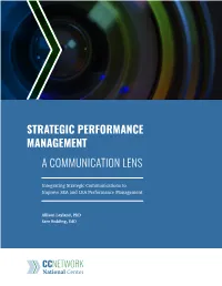 Strategic Performance Management with a Communications Lens