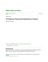 The Peppercorn Theory and the Restatement of Contracts