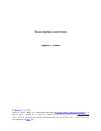 Transcription Conventions