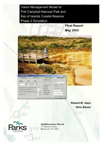 Visitor Management Model for Port Campbell National Park and Bay of Islands Coastal Reserve Phase 2 Simulation Final Report May 2003