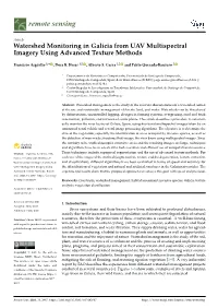 Watershed Monitoring in Galicia from UAV Multispectral Imagery Using Advanced Texture Methods