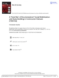 A 'Total War' of Decolonization? Social Mobilization and State-Building In