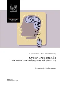 Cyber Propaganda from How to Start a Revolution to How to Beat ISIS
