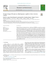Designer Fungus FAD Glucose Dehydrogenase Capable of Direct Electron Transfer T