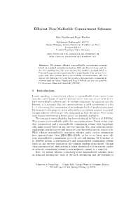 Efficient Non-Malleable Commitment Schemes
