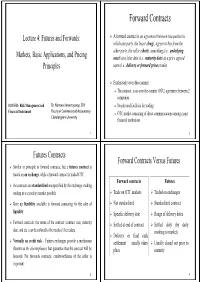 Forward Contracts