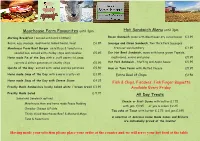 Hot Sandwich Menu Until 3Pm