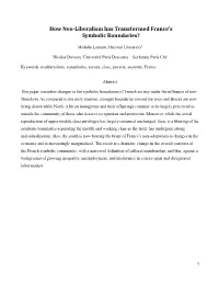 How Neo-Liberalism Has Transformed France's Symbolic Boundaries?