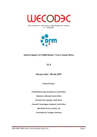 Interim Report of a DRM Mode E Trial in South Africa