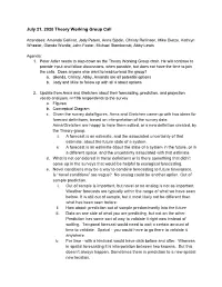 July 21, 2020 Theory Working Group Call