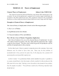 MODULE—II Theory of Employment