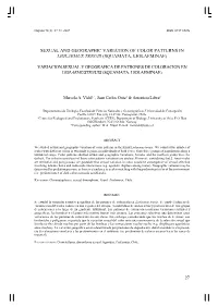 Sexual and Geographic Variation of Color Patterns in Liolaemus Tenuis (Squamata, Liolaeminae)