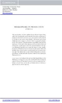 Shakespeare in Production Othello