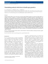 Simulating Natural Selection in Landscape Genetics
