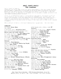 The Lowdown Songlist