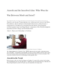Ataroth and the Inscribed Altar: Who Won The