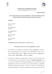 Dated: 30.05.2017 Notice Under Section 6 (2) of the Competition Act